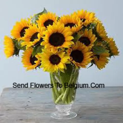 A Beautiful Vase Arrangement Of Sunflowers