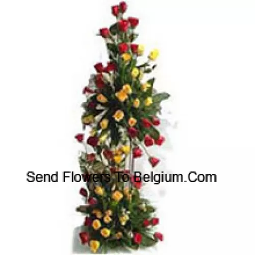 4 Feet Tall Arrangement Of 151 Red Roses And 150 Yellow Roses