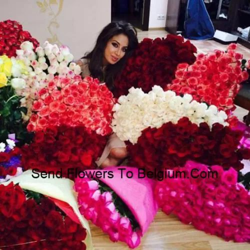 Our Room Full Of Roses Has Many Mixed Colored Rose Arrangements - Total Number Of Roses In The Package Are 601